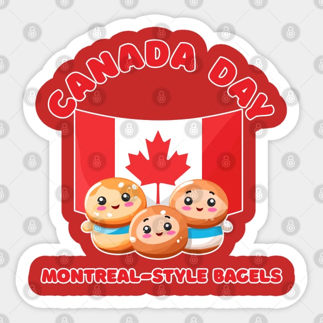 Canada Day Funny Kawaii Montreal-Style Bagels Sticker by DanielLiamGill
